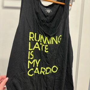 Torrid Black Tank Top with Neon Yellow Text